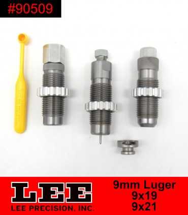 90509 - LEE 3 DIES SET 9MM LUGER CARBIDE CALIBRO 9X21 9X19