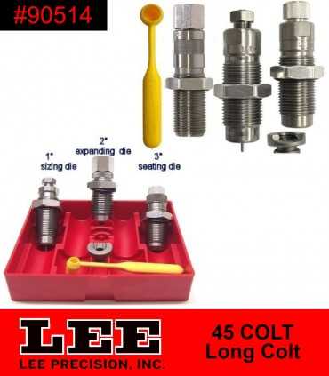 90514 - LEE Precision 3 DIES SET 45COLT CARBIDE Long Colt