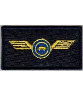 Patch a ricamo Ali auto BREVETTO GUIDA VELOCE fondo BLU centro AZZURRO VERDE ROSSO