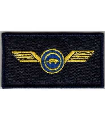 Patch a ricamo Ali auto BREVETTO GUIDA VELOCE fondo BLU centro AZZURRO VERDE ROSSO