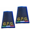 Coppia tubolari GPG ricamati con TRICOLORE Grado AGENTE SEMPLICE Guardia Giurata