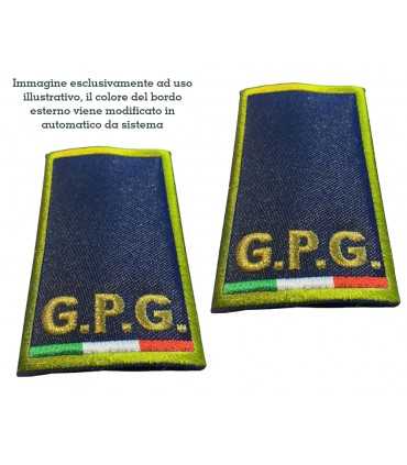Coppia tubolari GPG ricamati con TRICOLORE Grado AGENTE SEMPLICE Guardia Giurata