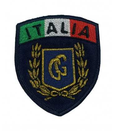 Patch a scudo Fregio Guardia Giurata con alloro e tricolore Italia scudetto con velcro