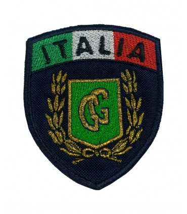 Patch a scudo Fregio Guardia Giurata con alloro e tricolore Italia scudetto con velcro