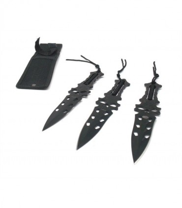 Set 3 coltelli lancio neri SCH