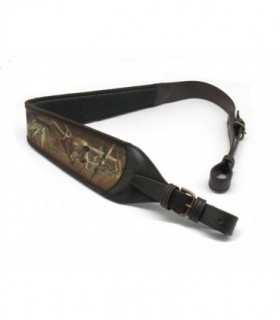 Bretella Wild Zone in cuoio e neoprene marrone per carabina