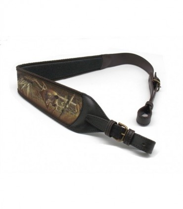 Bretella Wild Zone in cuoio e neoprene marrone per carabina