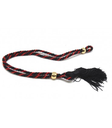 Cordoncino per calendario nero e rosso con palline dorate 32 cm