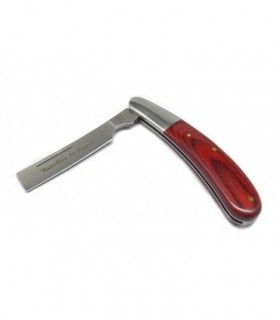 Coltello rasolino siciliano manico palissandro rosso