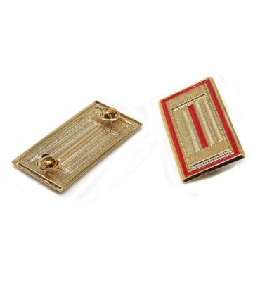 Mostrine metallo per giacca rosso dorato