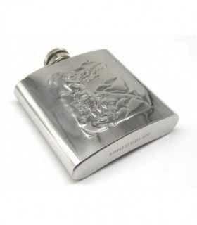 Fiaschetta inox cacciatore con cane 6 once