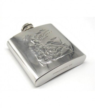 Fiaschetta inox cacciatore con cane 6 once