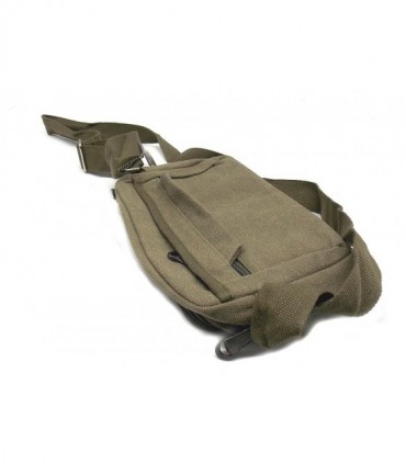 Marsupio Barbaric con tracolla in tessuto canvas verde