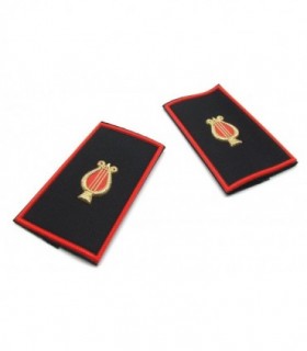 Tubolari banda musicale con cetra dorata e bordo rosso modello A