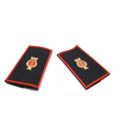 Tubolari banda musicale con cetra dorata e bordo rosso modello A