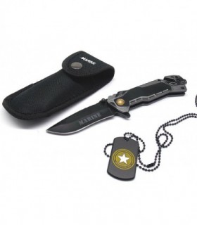 Coltello Albainox da soccorso Marine con fodero e con collana