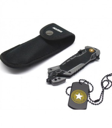Coltello Albainox da soccorso Marine con fodero e con collana