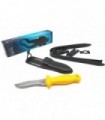 Coltello da sub Mac lama curva 9 cm manico giallo