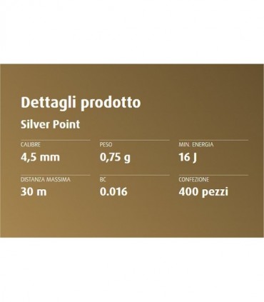 Pallini HN Silver Point calibro 4,5 per carabina aria compressa
