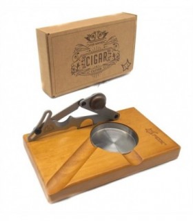 Tagliasigari Fox scorrevole con supporto in legno da tavolo