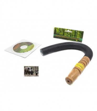 Richiamo Hubertus per cinghiale in legno con tubo in plastica