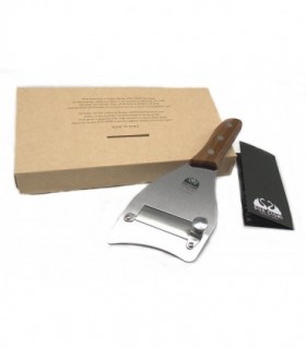 Affetta tartufi Due Cigni inox con manico noce