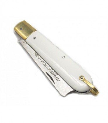 Coltello senza punta De Luca Mozzetta manico bianco