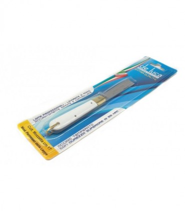 Coltello senza punta De Luca Mozzetta manico bianco