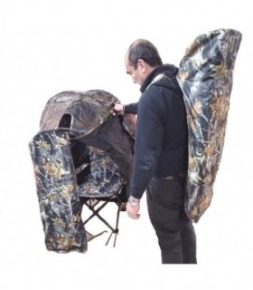 Capanno foresta caccia con sedia Benisport pieghevole a zaino