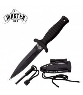 MU-1141BK Coltello militare da collo SURVIVAL lama inox con fodero in polimero e acciarino