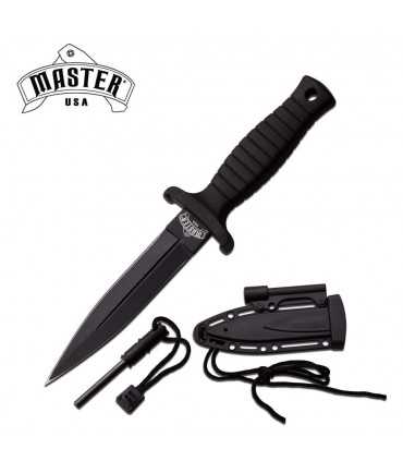 MU-1141BK - MASTER USA - Survival fixed blade knife 6.75" overall with fire starter