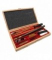 Completo pulizia tris in scatola legno per fucile carabina pistola