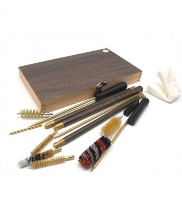 Completo pulizia tris in scatola legno per fucile carabina pistola