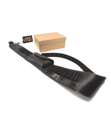 Cartuccera Artipel in pelle con tasca per carabina