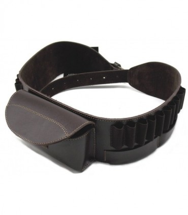 Cartuccera Artipel in pelle con tasca per carabina
