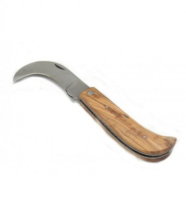 Coltello roncola manico legno lama 8,5 cm