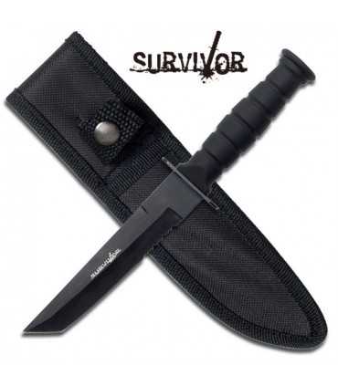 HK-1023TN Coltello militare a lama fissa da 11 cm acciaio inox con fodero SURVIVAL Outdoor