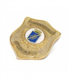 Placca in metallo Vega Holster con clip Polizia Locale CL113