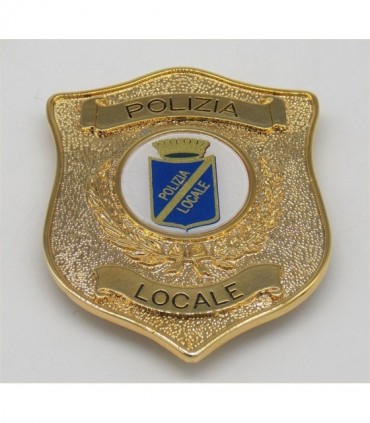 Placca in metallo Vega Holster con clip Polizia Locale CL113