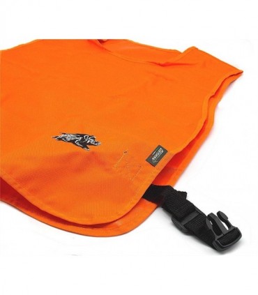 Corpetto casacca in tessuto arancione alta visibilita per cinghialai