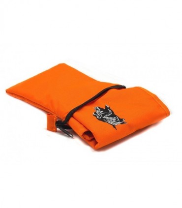 Corpetto casacca in tessuto arancione alta visibilita per cinghialai