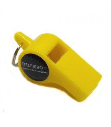 Fischietto Delfiero tipo Balilla in plastica gialla alta visibilita
