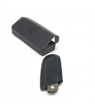 Coltello Fox manico in mikarta verde con fodero in cuoio da cintura