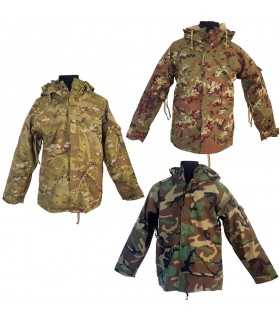 Giubbotto PARKA VEGETATO ITALIANO impermeabile e traspirante per uso militare Esercito o all'aperto
