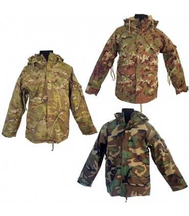 Giubbotto PARKA VEGETATO ITALIANO impermeabile e traspirante per uso militare Esercito o all'aperto