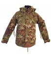 Giubbotto PARKA VEGETATO ITALIANO impermeabile e traspirante per uso militare Esercito o all'aperto