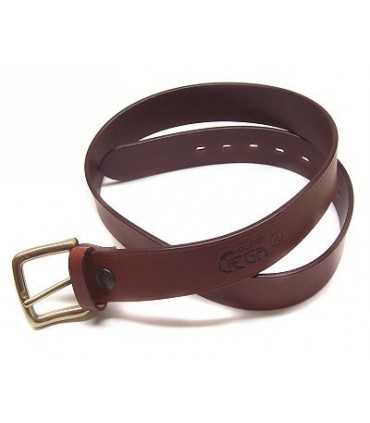 1C00 - Cintura in cuoio ingrassato con fibbia in ottone altezza 4 cm Nero o Marrone