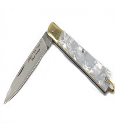 Coltello De Luca siciliano sfilato 15 cm manico tipo perla