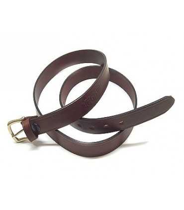 1C01 - Cintura in cuoio ingrassato con fibbia in ottone altezza 3 cm Nero o Marrone