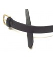 1C01 - Cintura in cuoio ingrassato con fibbia in ottone altezza 3 cm Nero o Marrone